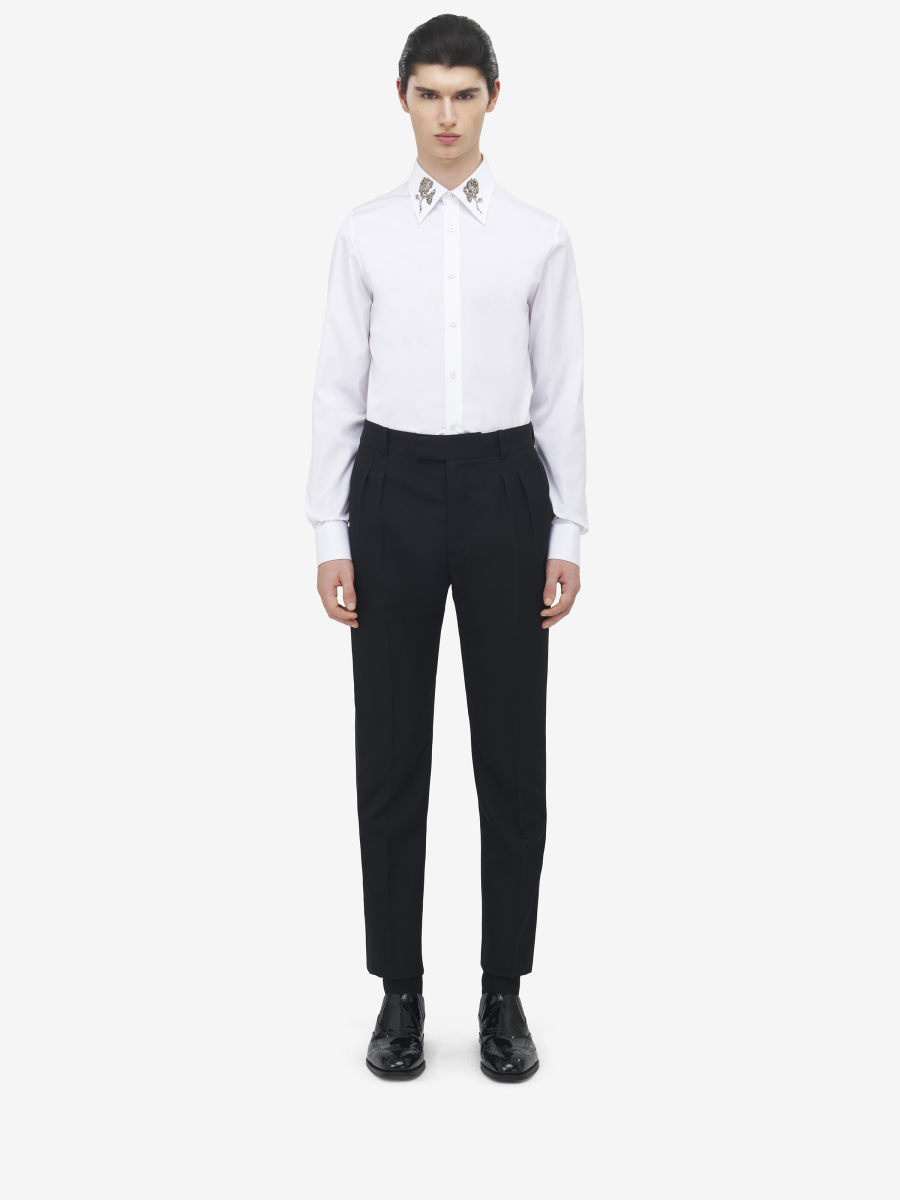 ALEXANDER MCQUEEN - Pleat Detail Tuxedo Trousers - Item 838622QVAAA1